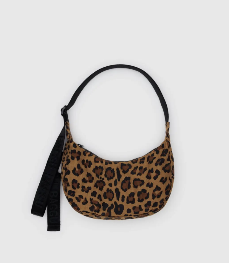Baggu Small Nylon Crescent Bag - Leopard