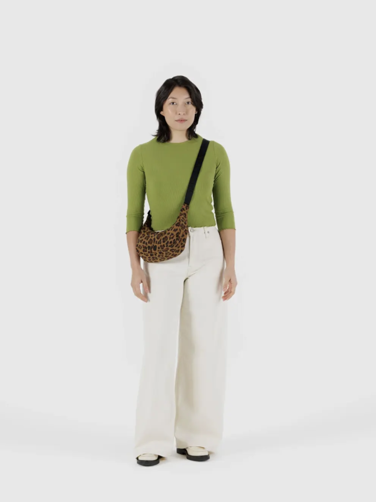 Baggu Small Nylon Crescent Bag - Leopard