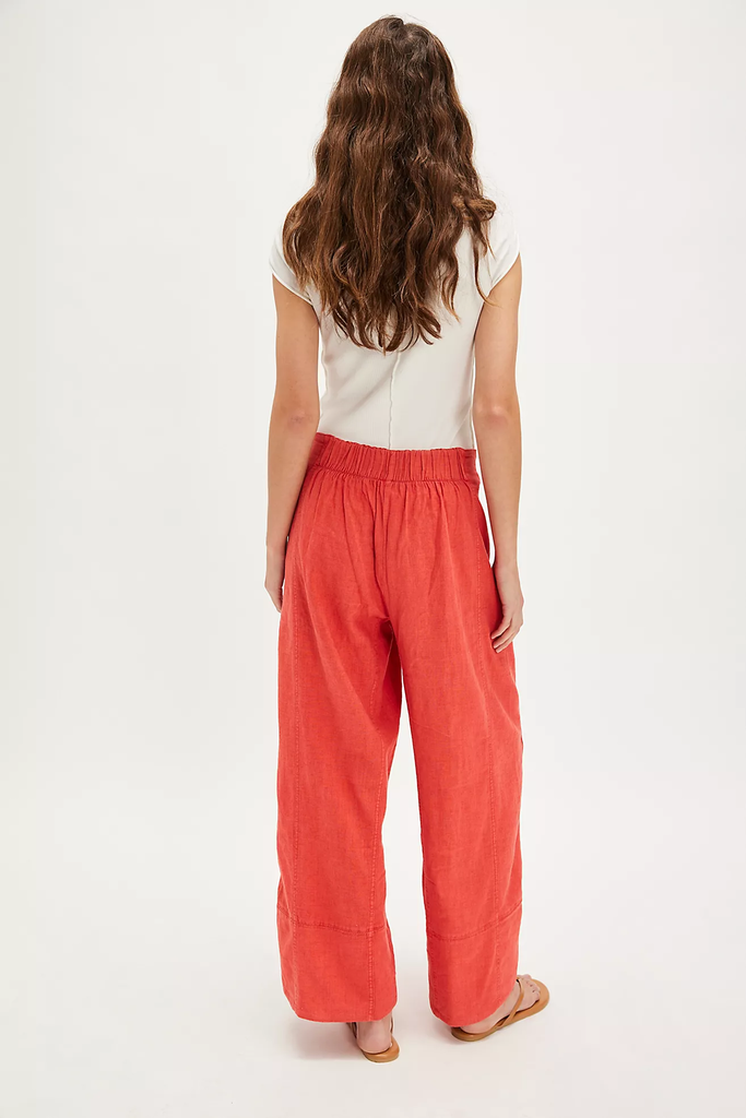 Free People Day's End Linen Pull-On Pants