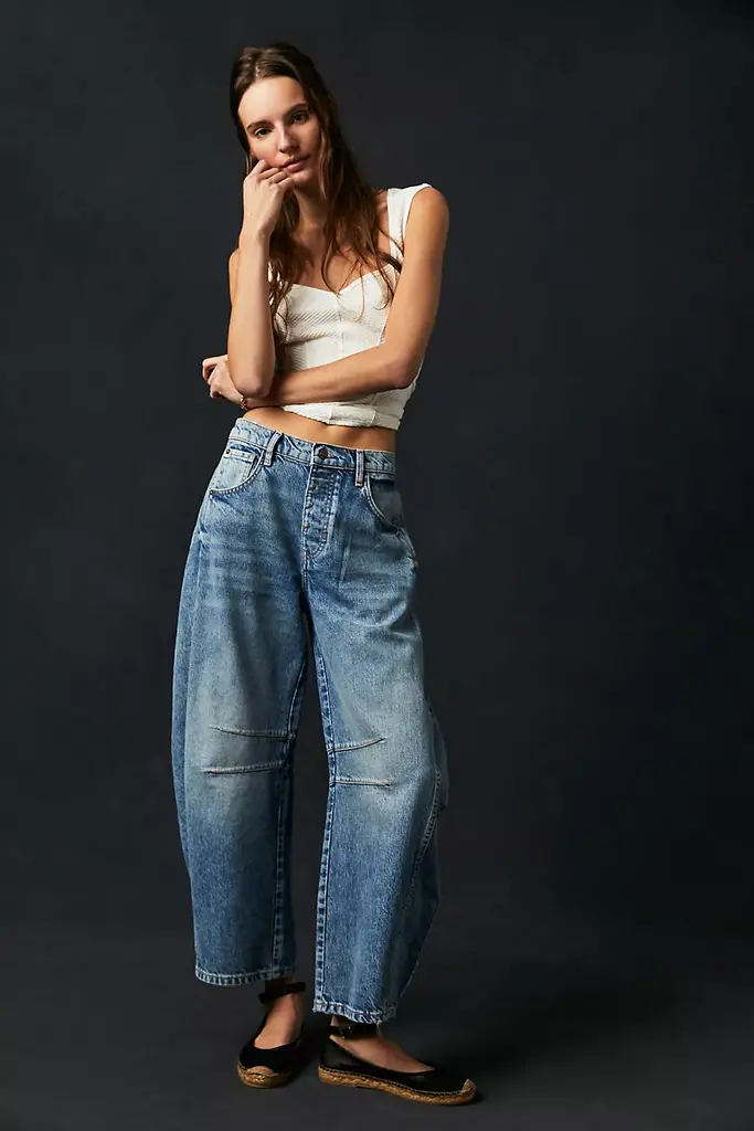 Free People Good Luck Mid Rise Barrel