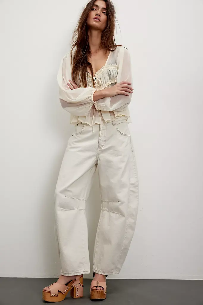 Free People Good Luck Mid Rise Barrel