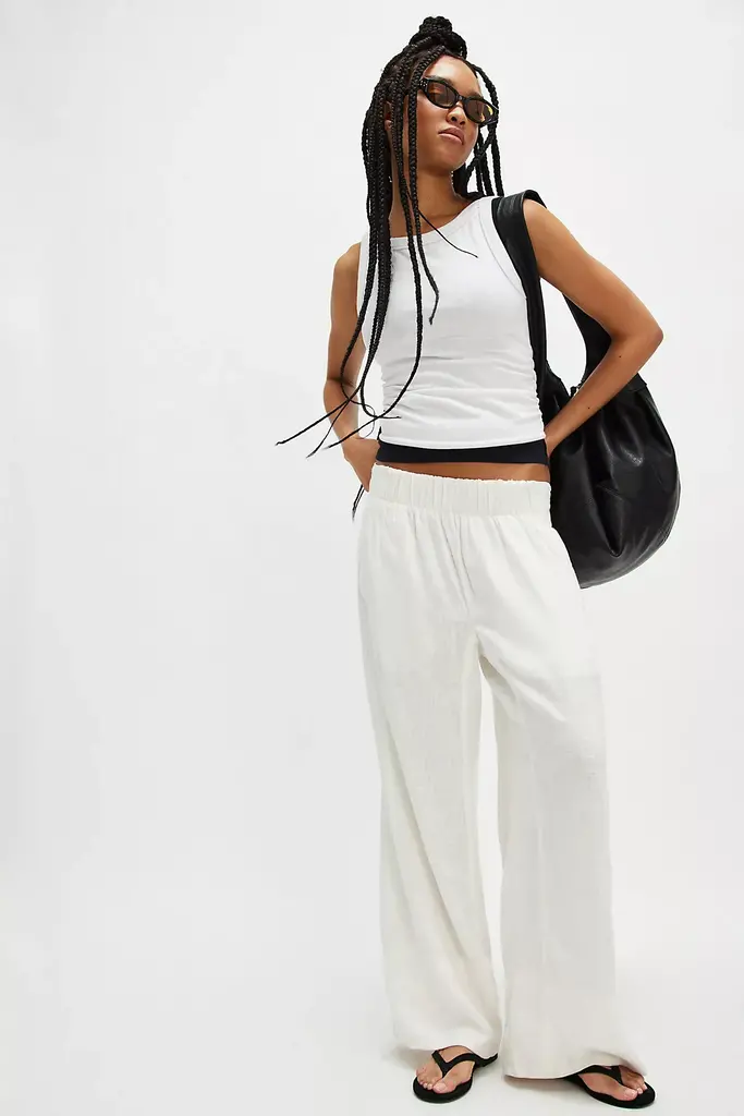 Free People Day's End Linen Pull-On Pants