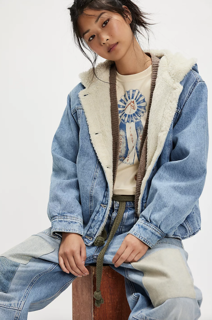 Free People Asher Cozy Denim Jacket