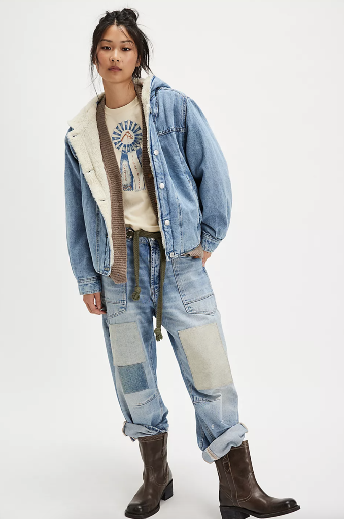 Free People Asher Cozy Denim Jacket