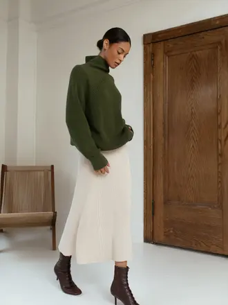 Paper Label Afiya Rib Skirt