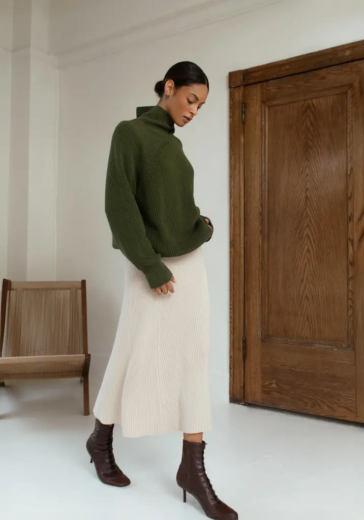 Paper Label Afiya Rib Skirt
