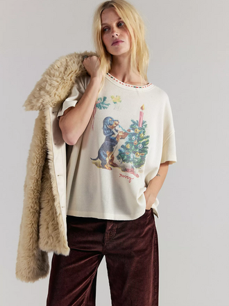 Free People Merry Meowy Tee Free People Merry Meowy Tee