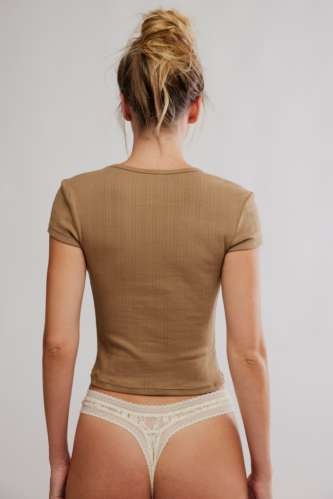 Free People Wait A Minute Baby Tee