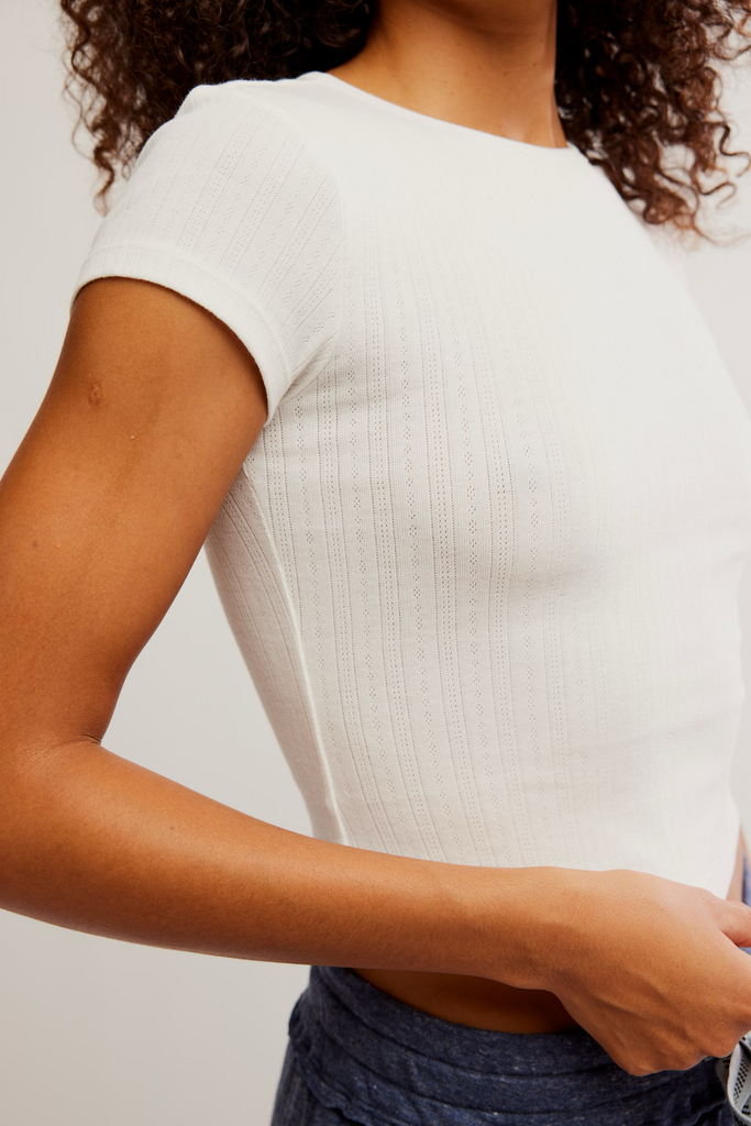 Free People Wait A Minute Baby Tee