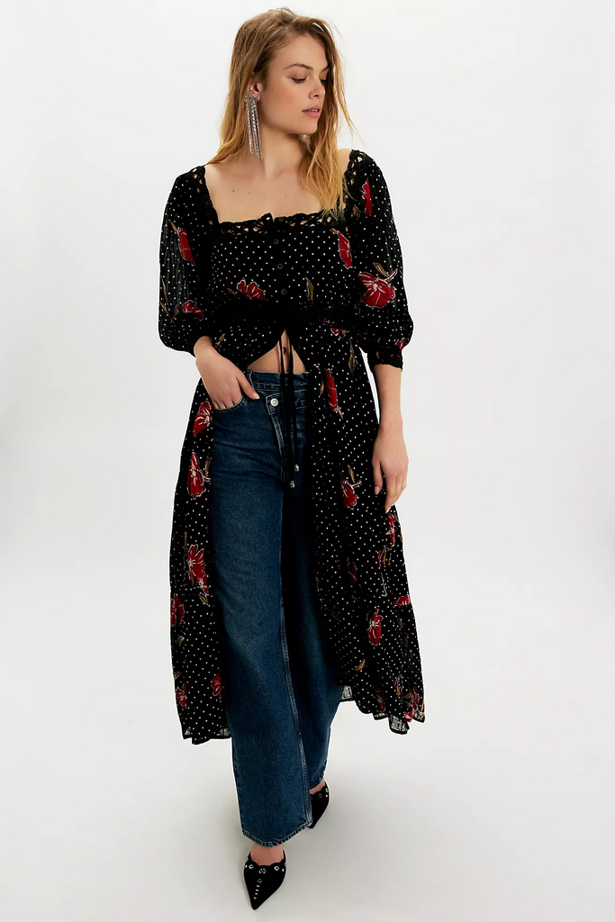 Free People Morning Meadows Longsleeve Maxi Dress