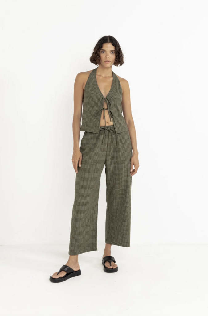 Rhythm Louise Check Drawstring Pant