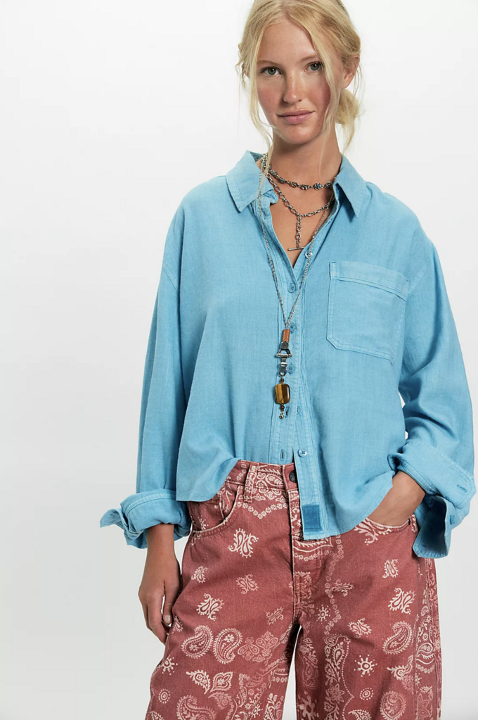 Free People Linen Laurel Top