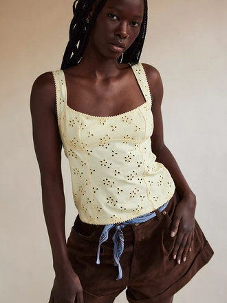 Free People Full Bloom Eyelet Cami