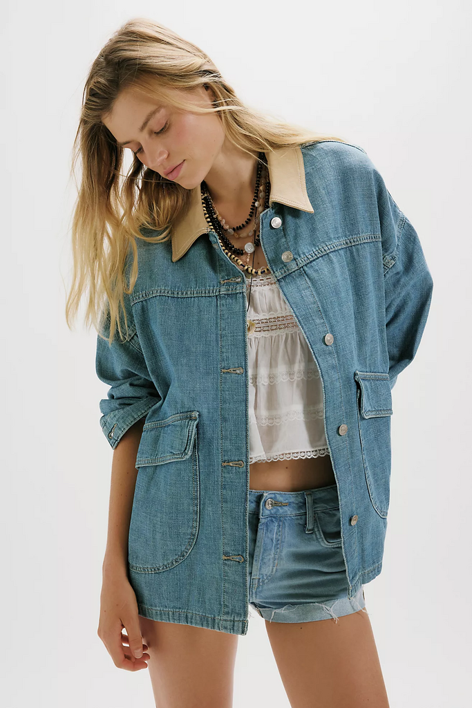 Free People Lemon Denim Jacket
