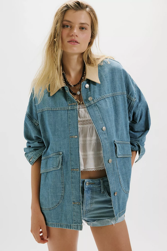 Free People Lemon Denim Jacket