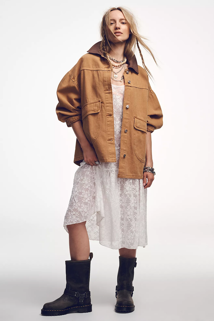 Free People Lemon Denim Jacket