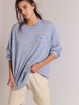 Free People All Love Stripe Pocket Tee