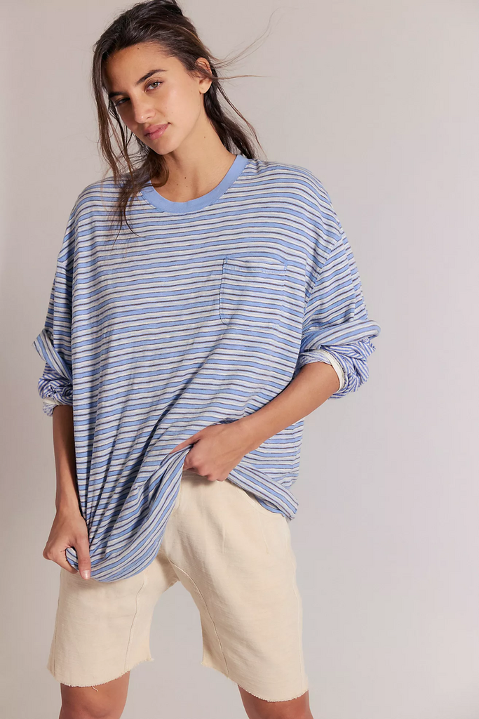 Free People All Love Stripe Pocket Tee