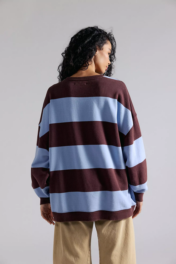 Free People Classic Striped Oversized Crew