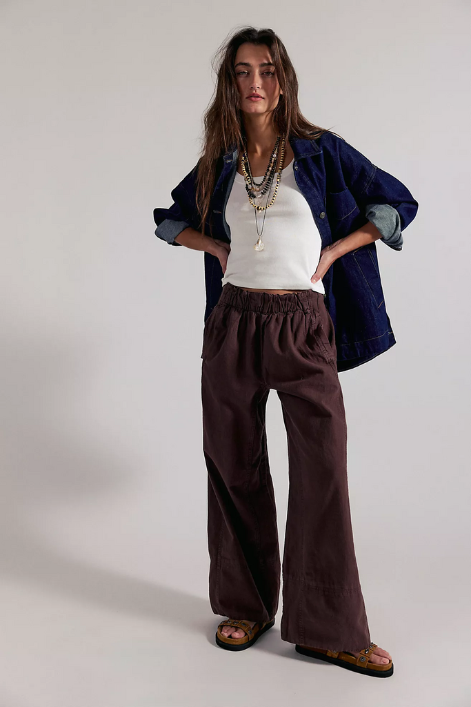 Free People Days End Linen Pull-On Pants