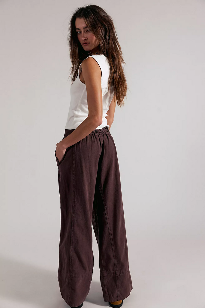 Free People Days End Linen Pull-On Pants