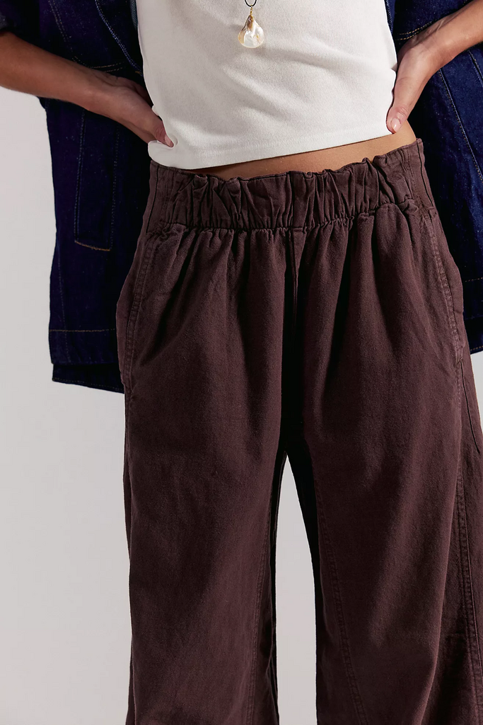 Free People Days End Linen Pull-On Pants