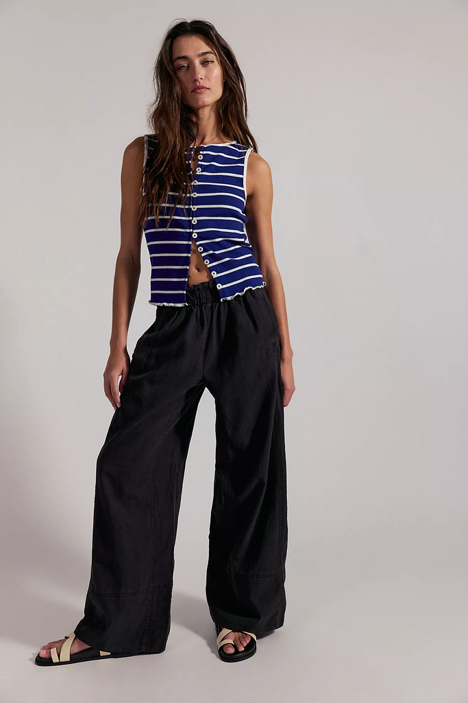 Free People Days End Linen Pull-On Pants