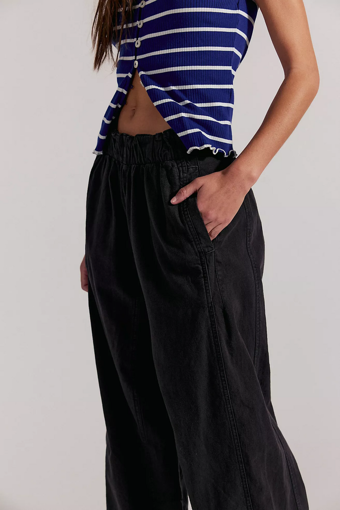 Free People Days End Linen Pull-On Pants