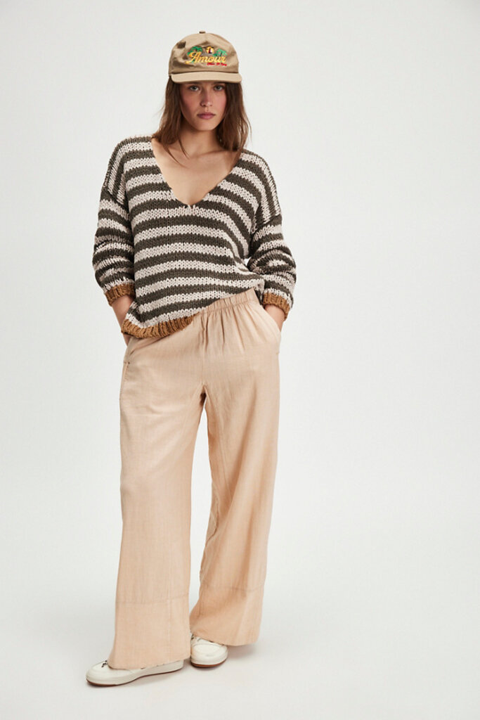 Free People Days End Linen Pull-On Pants