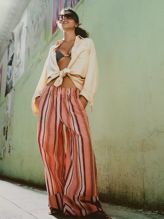 Free People Days End Solar Linen Stripe
