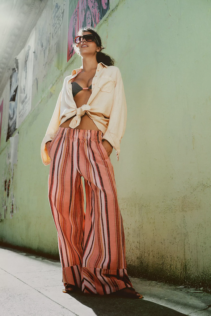 Free People Days End Solar Linen Stripe