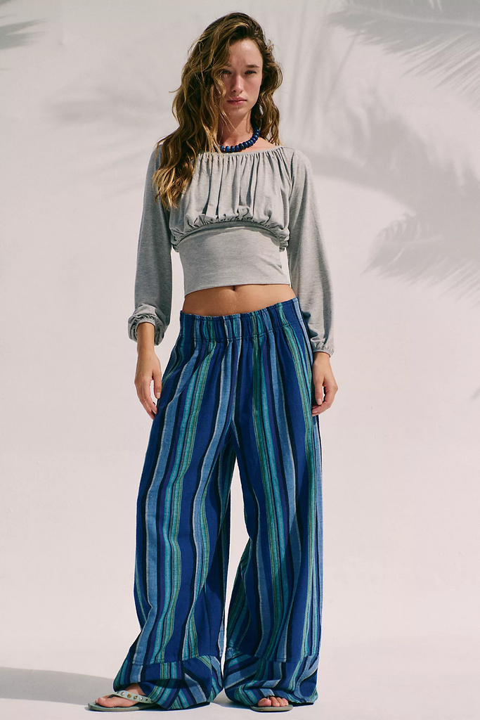 Free People Days End Solar Linen Stripe