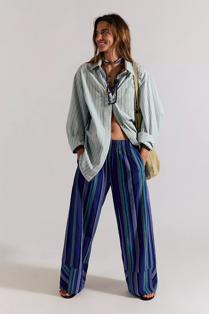 Free People Days End Solar Linen Stripe