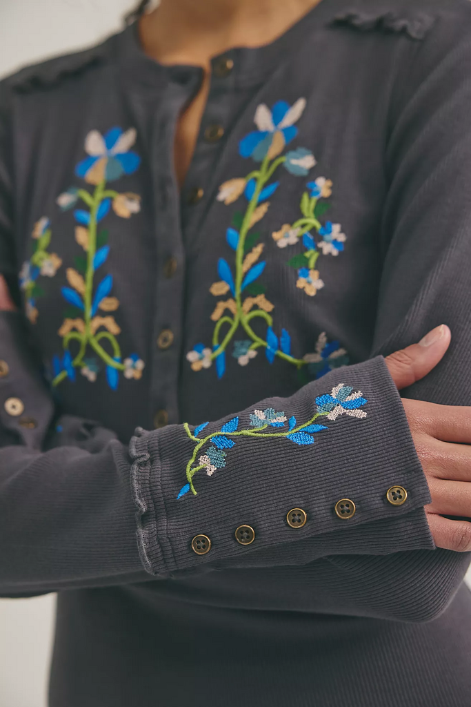 Free People Fleur Embroidered Cuff
