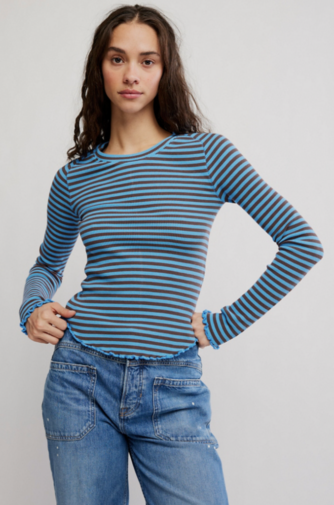 Free People Easy Does It Striped Tee