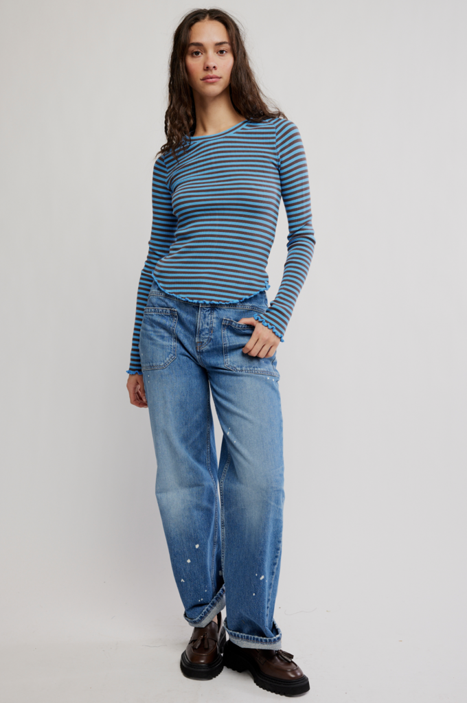 Free People Easy Does It Striped Tee