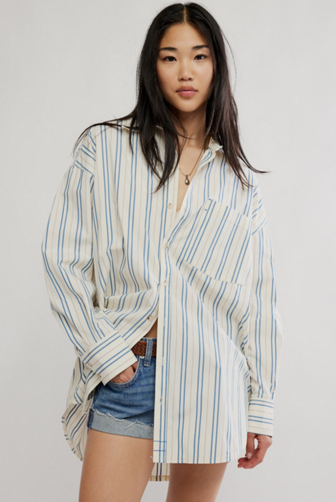 Free People Freddie Striped Shirt