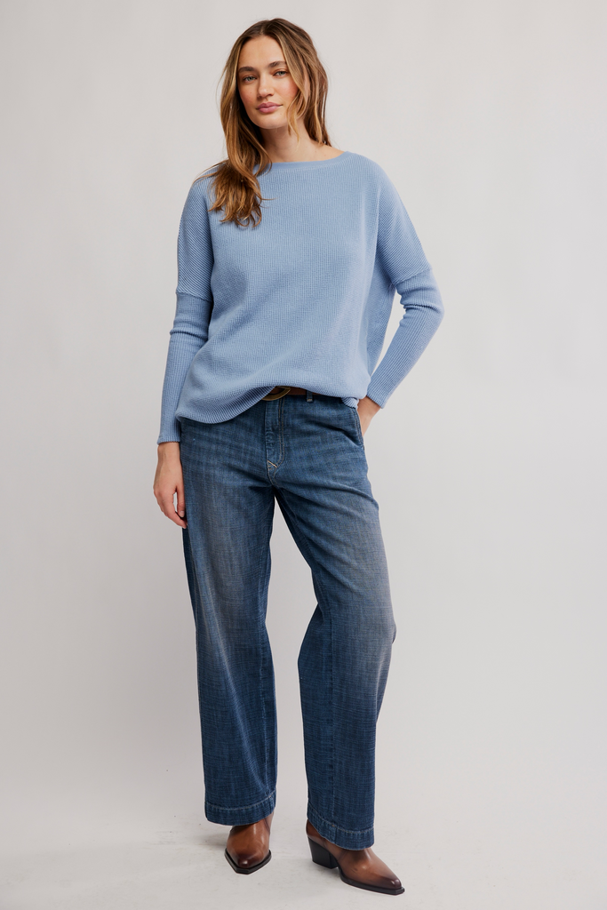 Free People Latte Blues Thermal Solid