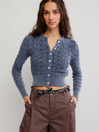 Free People Pretty in Pointelle Cardi