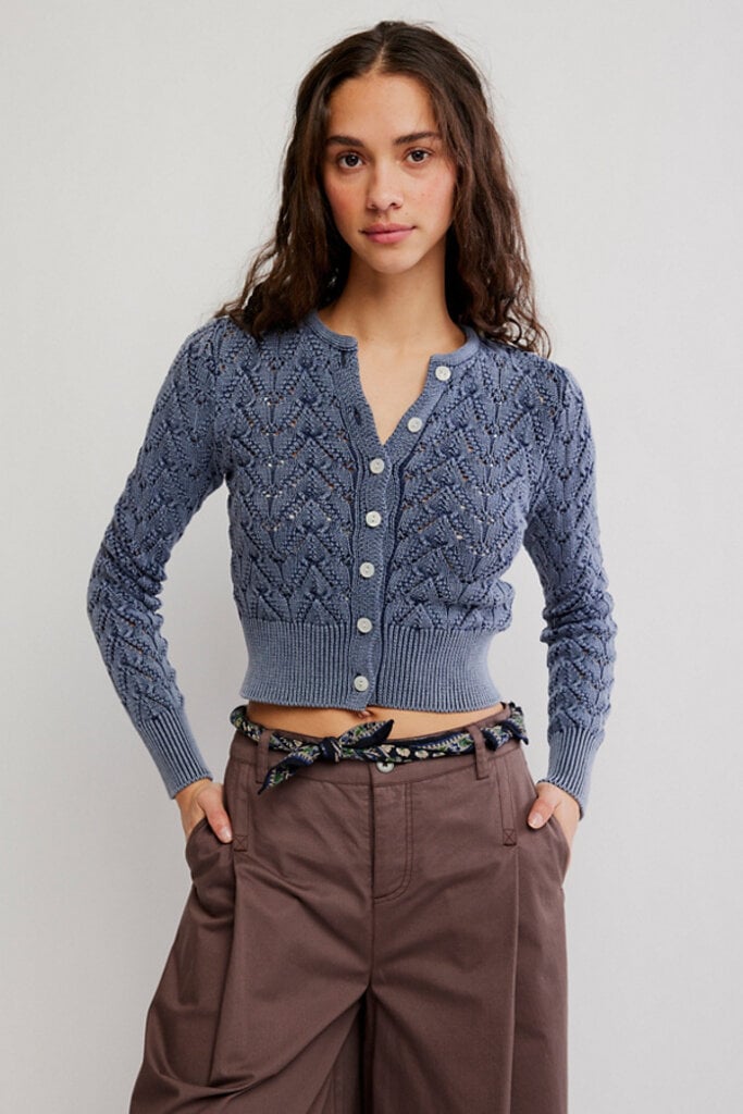 Free People Pretty in Pointelle Cardi