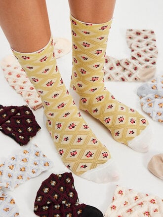 Free People Floral Jacquard Sock