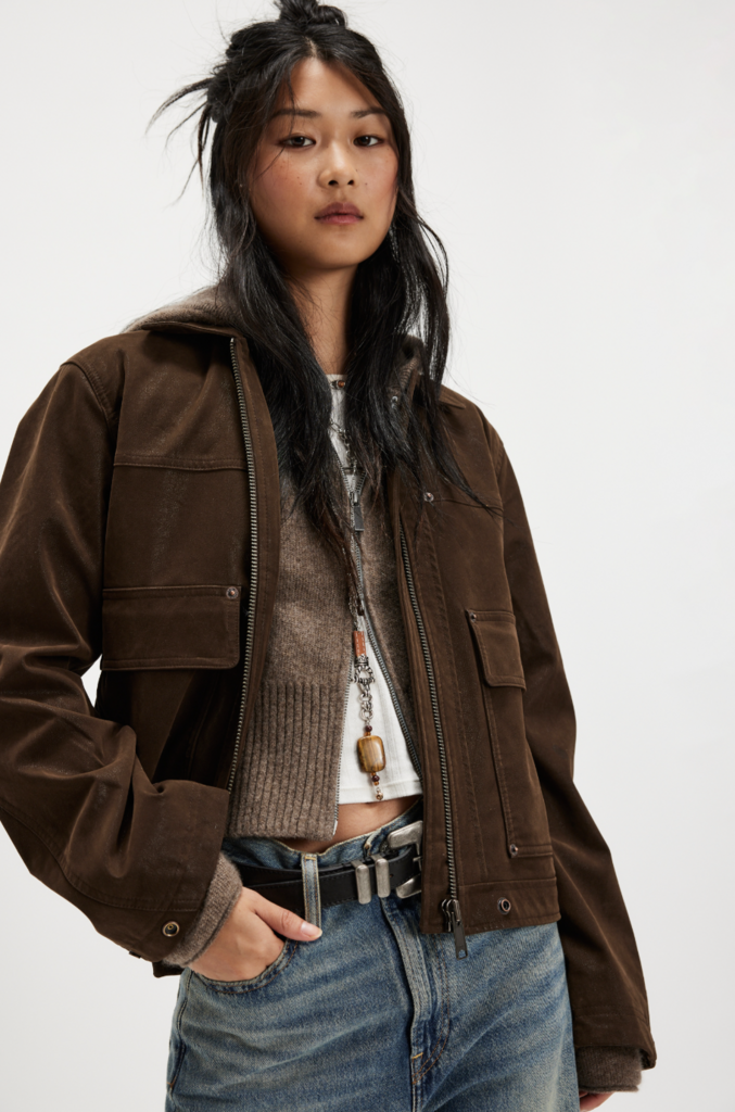 Free People Blair Vegan Suede Sierra Jacket