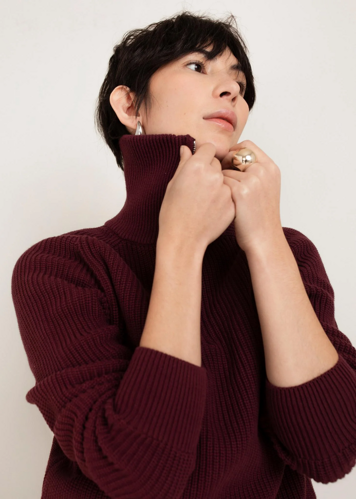 Paper Label Devon Funnel Zip Neck