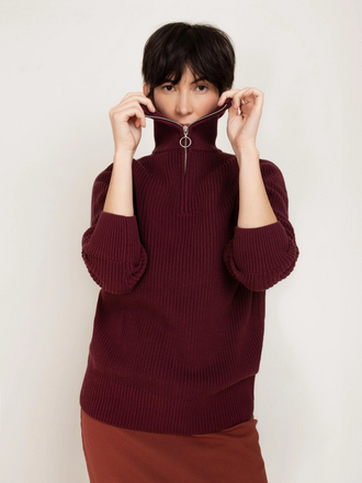 Paper Label Devon Funnel Zip Neck