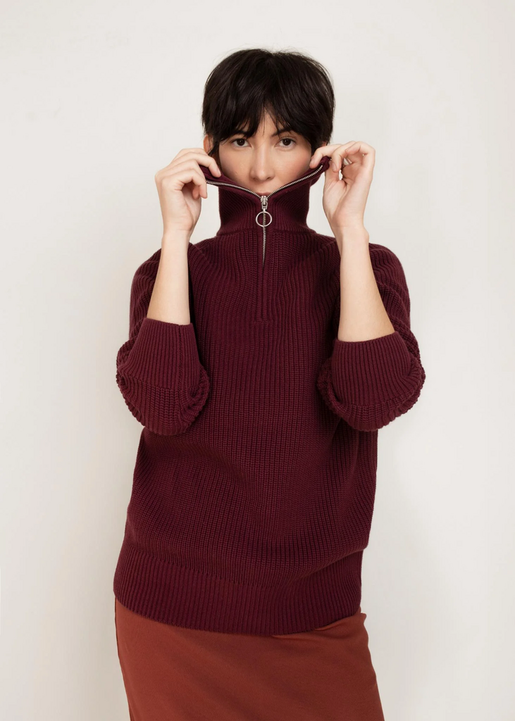 Paper Label Devon Funnel Zip Neck