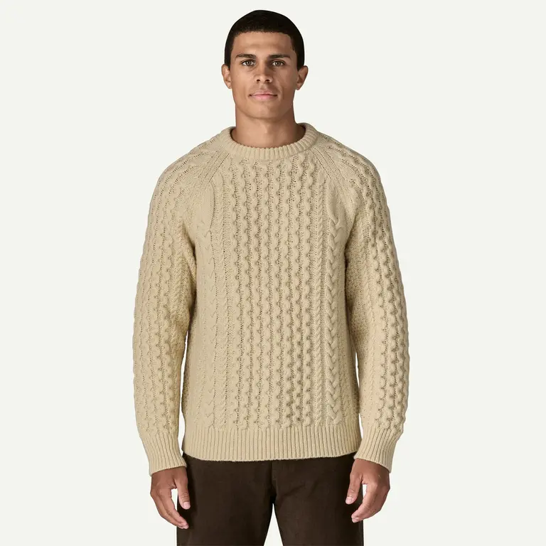 Patagonia Recycled Wool-Blend Cable-Knit Crewneck Sweater