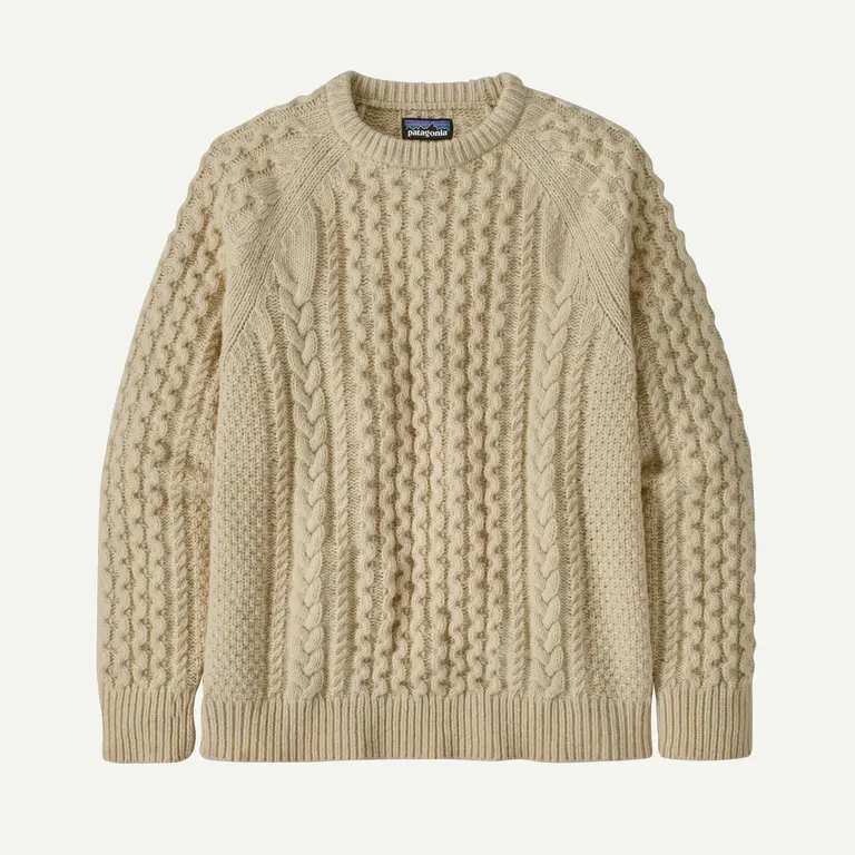 Patagonia Recycled Wool-Blend Cable-Knit Crewneck Sweater