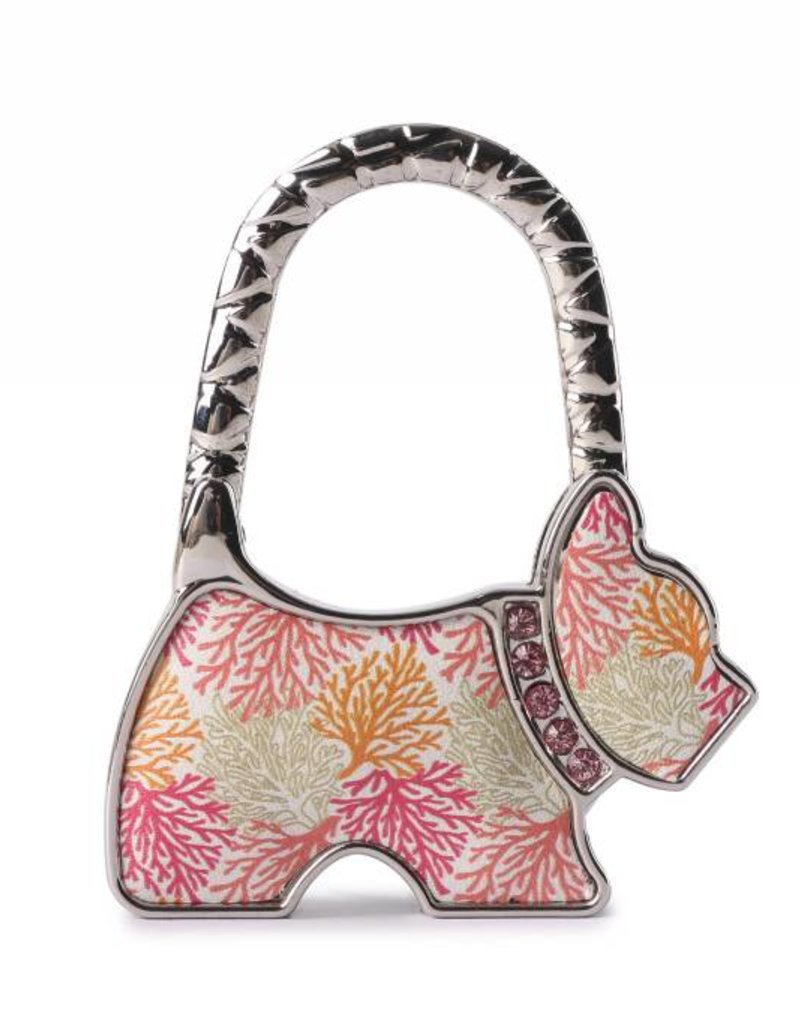 Purse Hook Dog Coral Beige Happy Wahine
