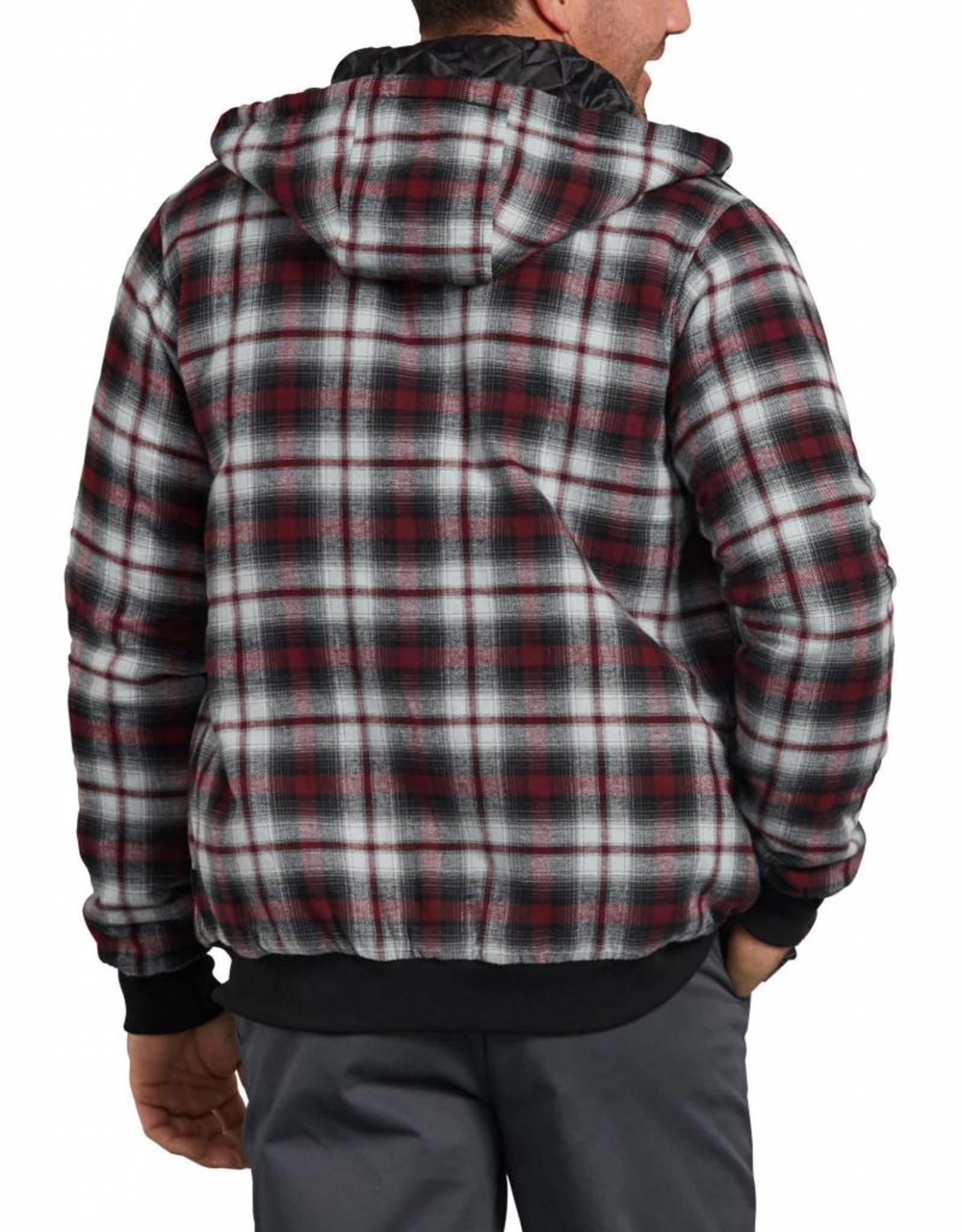 hooded quilted flannel shirt