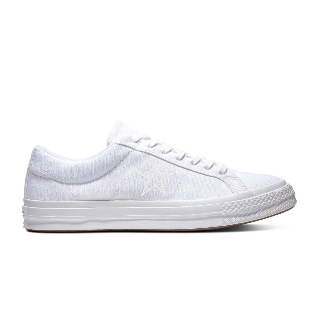 all white converse one star